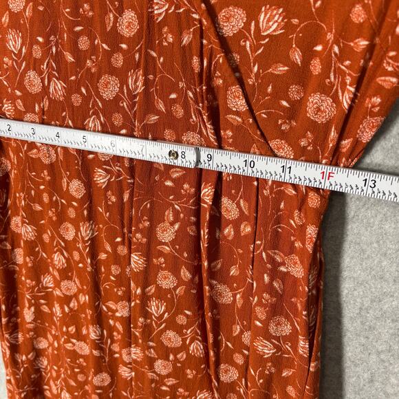 Ana Dress XS‎ Mini Flowy Boho Cowgirl Rodeo Skater Mediterranean Y2K Rust Burnt - Picture 9 of 12